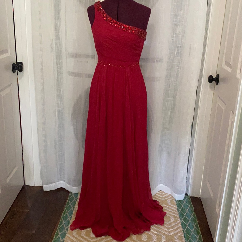 Bebg Floor Length Silk Gown.